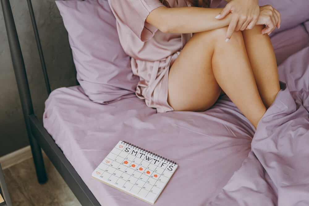 woman bleeding but no on period
